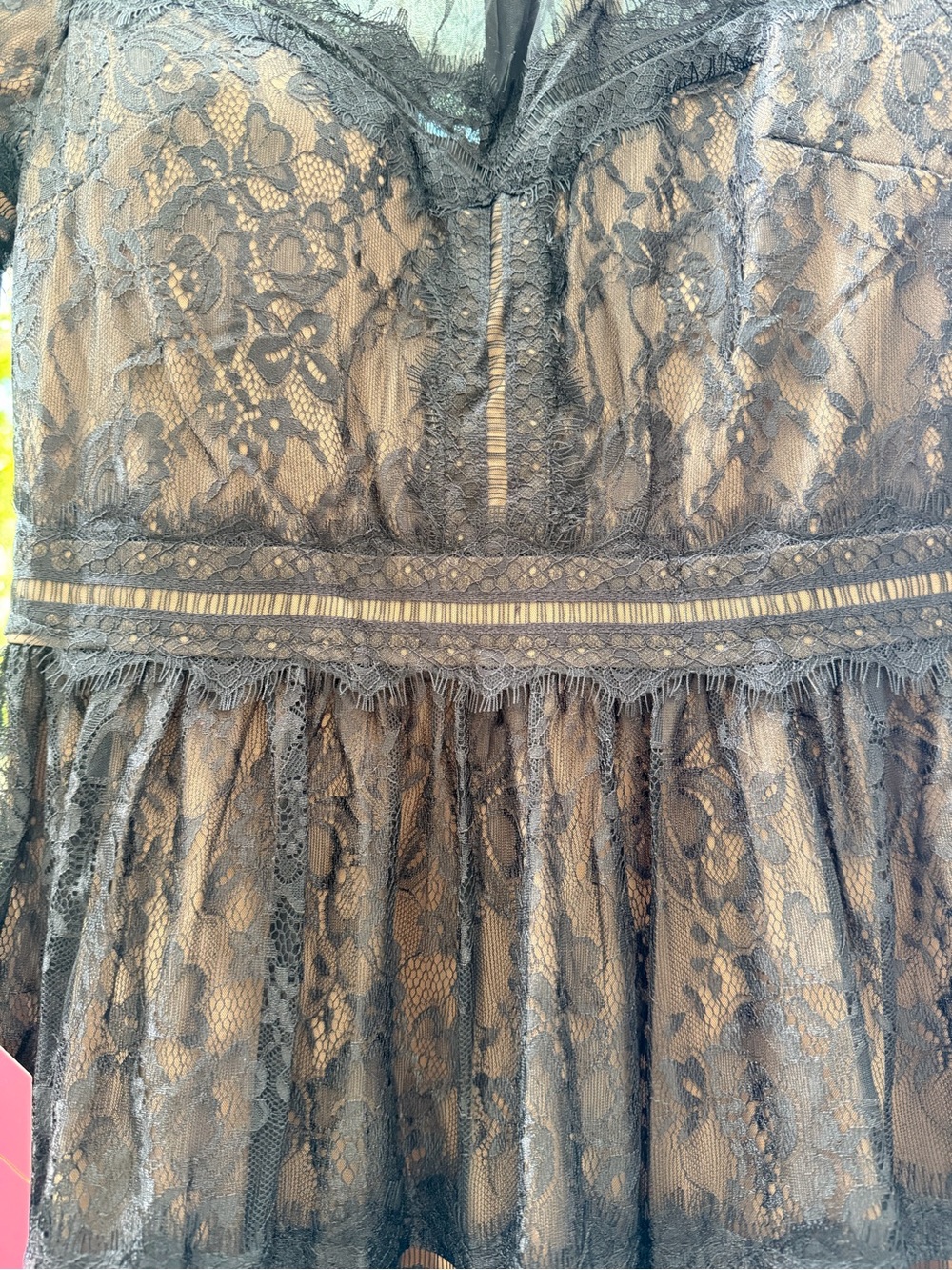 NWT Medium Elegant Short Sleeve Midi Lace Formal Cocktail Dress Black - Picture 7 of 16